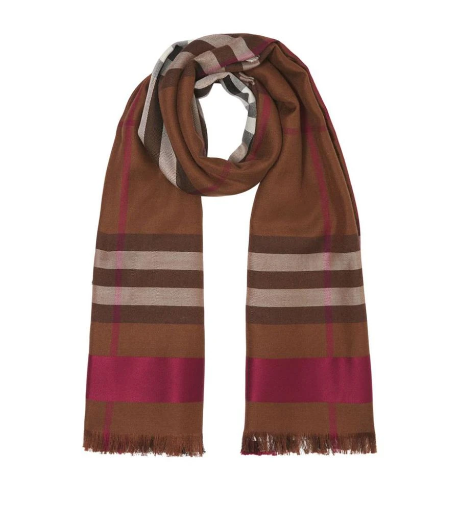 商品Burberry|Wool-Silk Check Scarf,价格¥4686,第1张图片