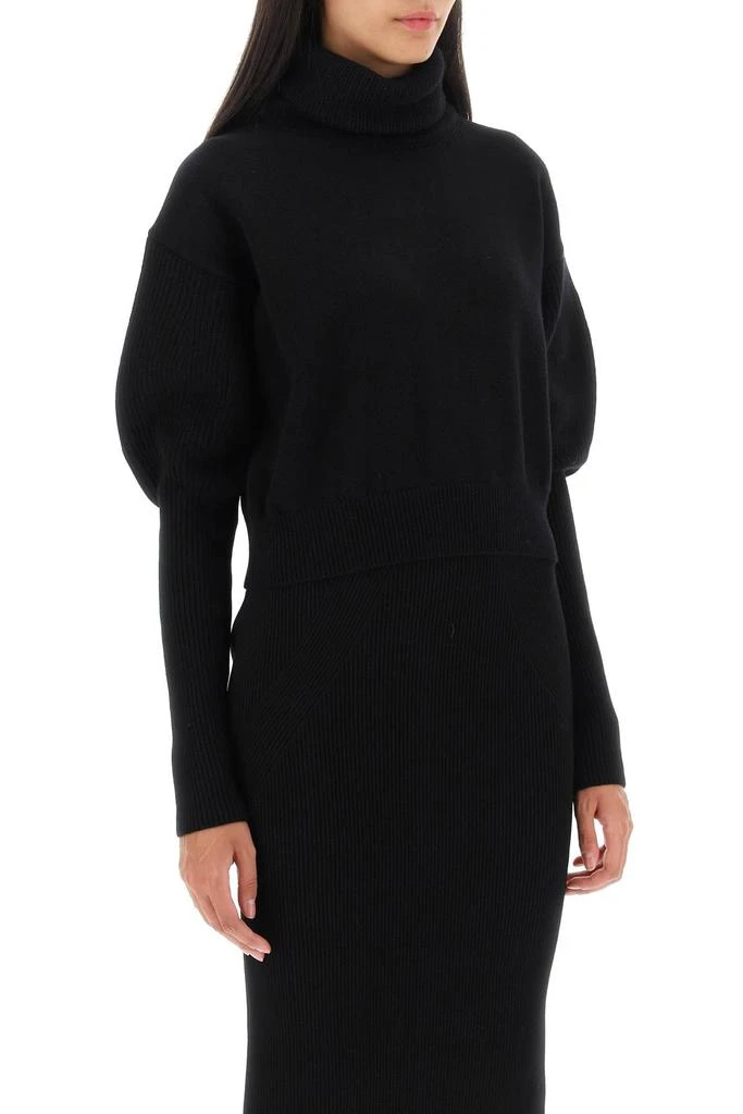 商品Alexander McQueen|Alexander mcqueen cropped funnel-neck sweater in wool and cashmere,价格¥6229,第2张图片详细描述