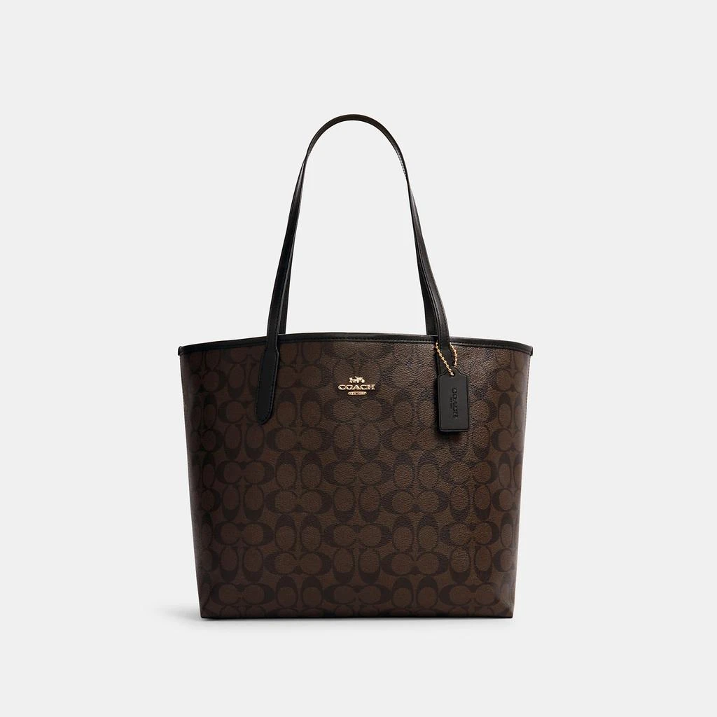 商品Coach|Coach Outlet City Tote In Signature Canvas,价格¥1144,第1张图片