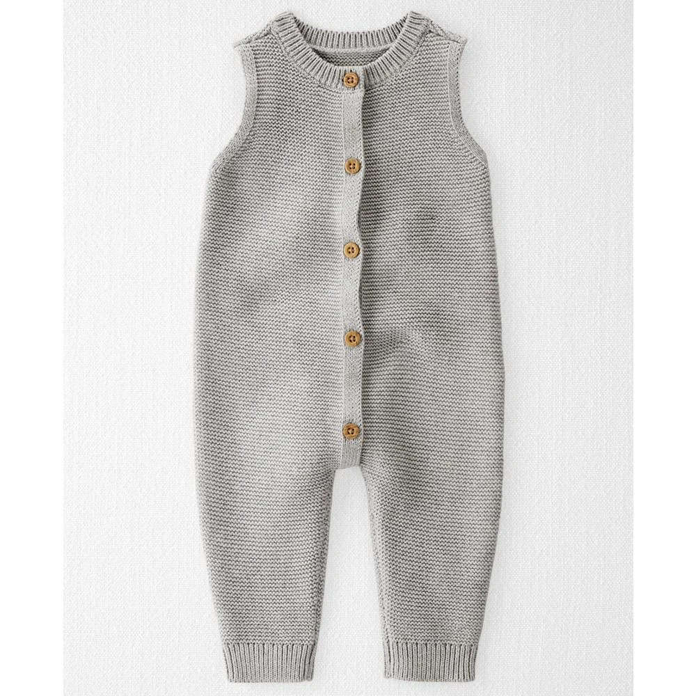 商品Carter's|Baby Boys and Baby Girls Organic Cotton Sweater Knit Button Front Jumpsuit,价格¥184,第1张图片