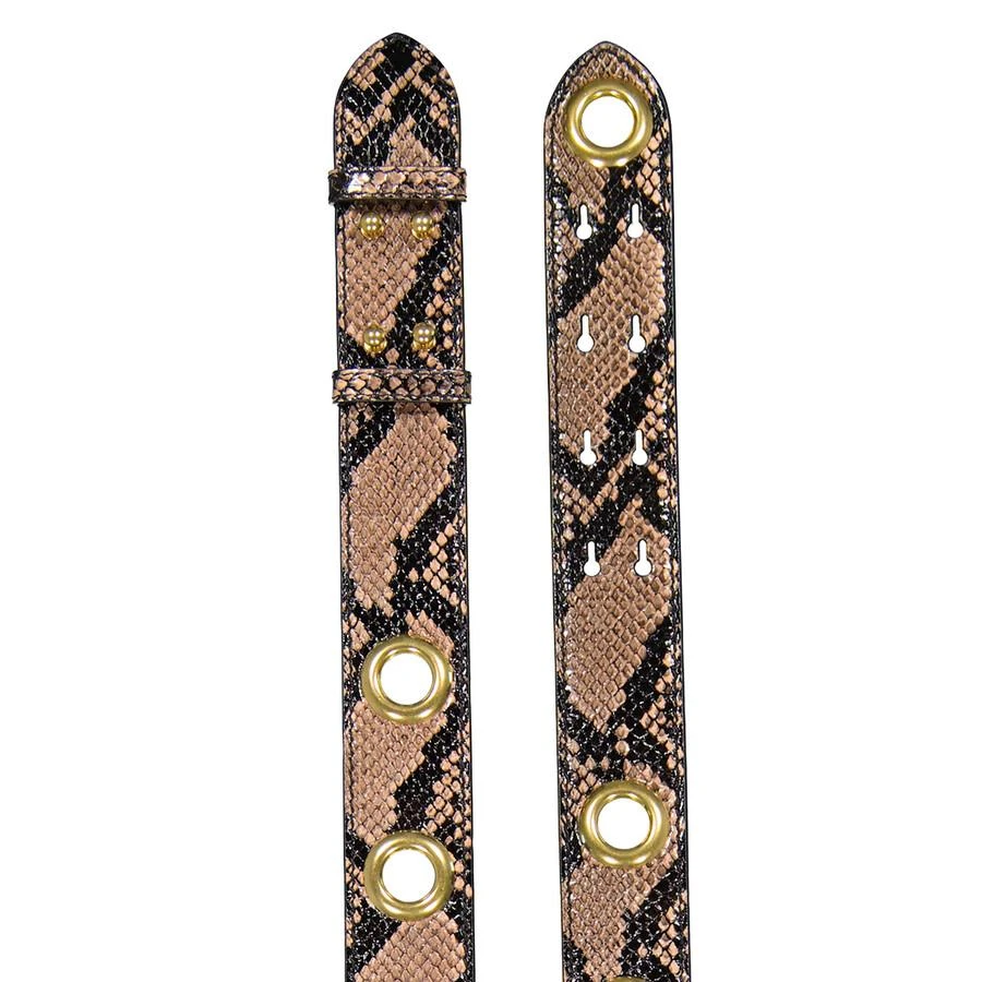 商品Burberry|Pink Apricot Ladies Phyton Print Leather Handbag Belt Strap,价格¥883,第2张图片详细描述