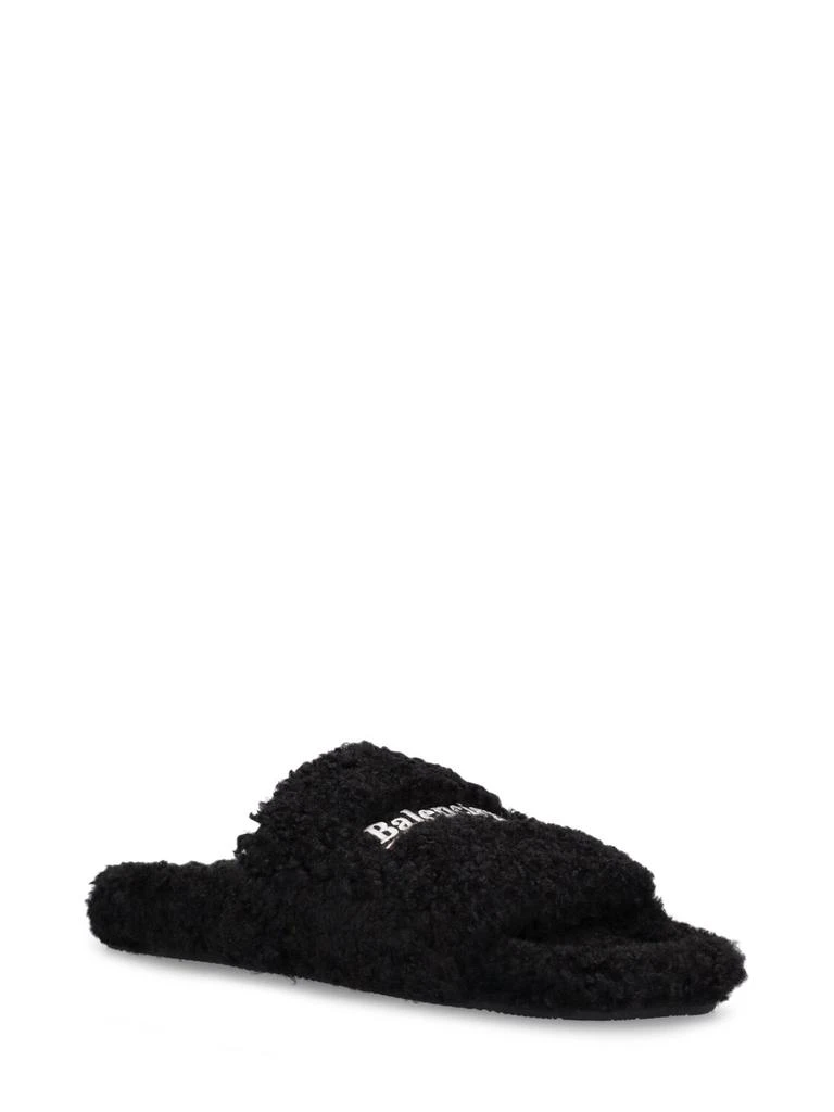 商品Balenciaga|Political Logo Furry Slide Sandals,价格¥5540,第2张图片详细描述