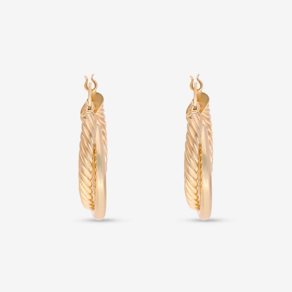 商品Ina Mar|Ina Mar 14K Yellow Gold Polished Torchon Bypass Hoop Earrings E50462K4Y,价格¥1879,第2张图片详细描述