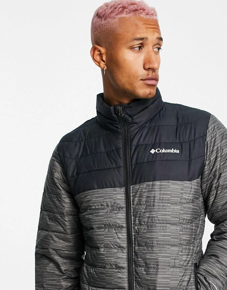 商品Columbia|Columbia Powder Lite puffer jacket in charcoal and black Exclusive at ASOS,价格¥516,第4张图片详细描述