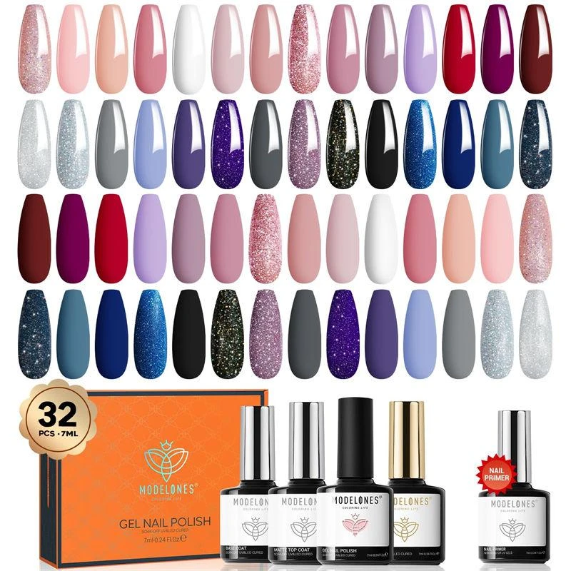 商品[国内直发] MODELONES|Starry Night - 32Pcs 28 Colors Gel Nail Polish Kit 【US ONLY】,价格¥290,第1张图片