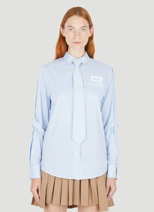 商品Rokh|Pinstripe Sleeve Strap Shirt in Light Blue,价格¥3673,第1张图片