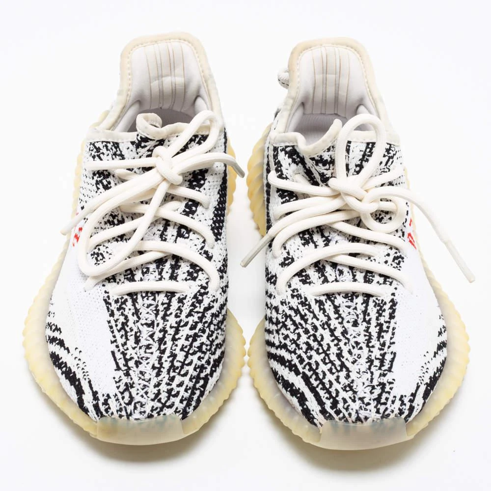 商品[二手商品] YEEZY|Yeezy x adidas White/Black Knit Fabric Boost 350 V2 Zebra Sneakers Size 37 1/3,价格¥1578,第3张图片详细描述