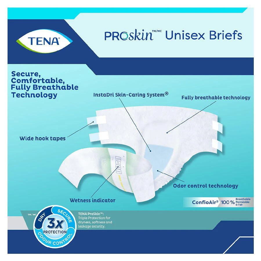 商品Tena|ProSkin Unisex Incontinence Adult Diapers, Maximum Absorbency, Large Large,价格¥118,第5张图片详细描述