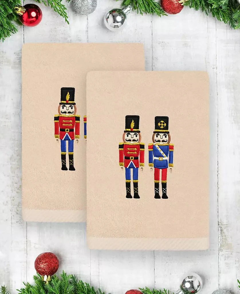 商品Linum Home Textiles|Christmas Nutcrackers Embroidered Luxury 100% Turkish Cotton Hand Towels, 2 Piece Set,价格¥357,第2张图片详细描述