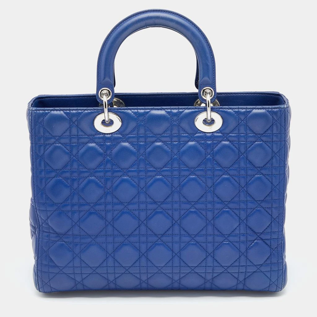 商品[二手商品] Dior|Dior Blue Cannage Leather Large Lady Dior Tote,价格¥11870,第4张图片详细描述