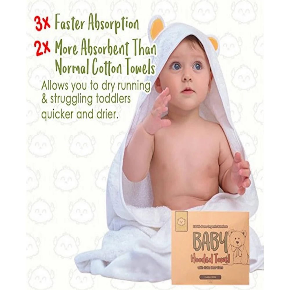 商品KeaBabies|Baby Hooded Bear Towel,价格¥164,第3张图片详细描述
