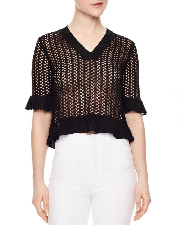 商品Sandro|Leen Cutwork Top,价格¥1029,第1张图片