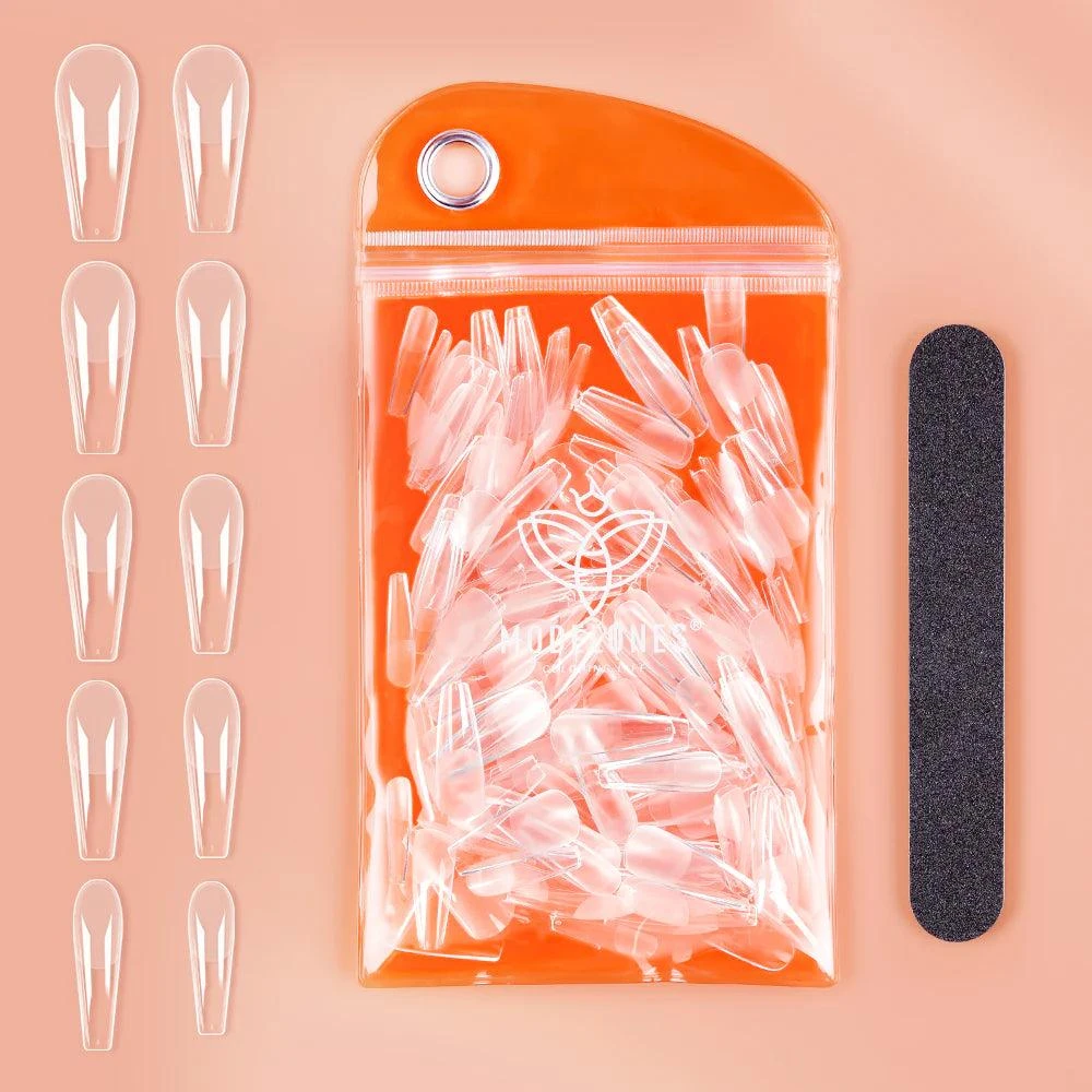 200Pcs Semi-Frosted Coffin Full Cover Nail Tips 商品