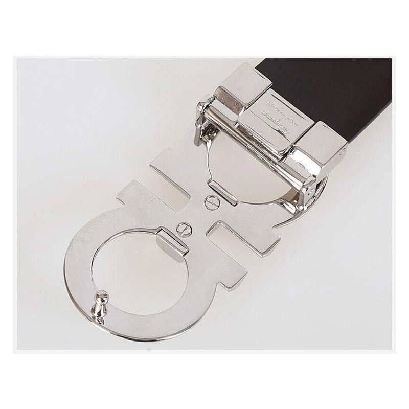 商品Salvatore Ferragamo|香港直邮Salvatore Ferragamo 菲拉格慕 男士黑色牛皮腰带 67 993,价格¥6021,第12张图片详细描述