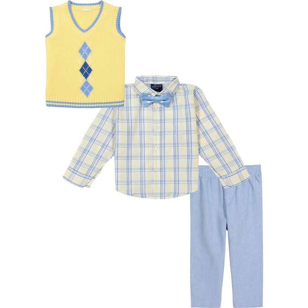 商品Nautica|Baby Boys Argyle Sweater Vest 4 Piece Set,价格¥238,第4张图片详细描述