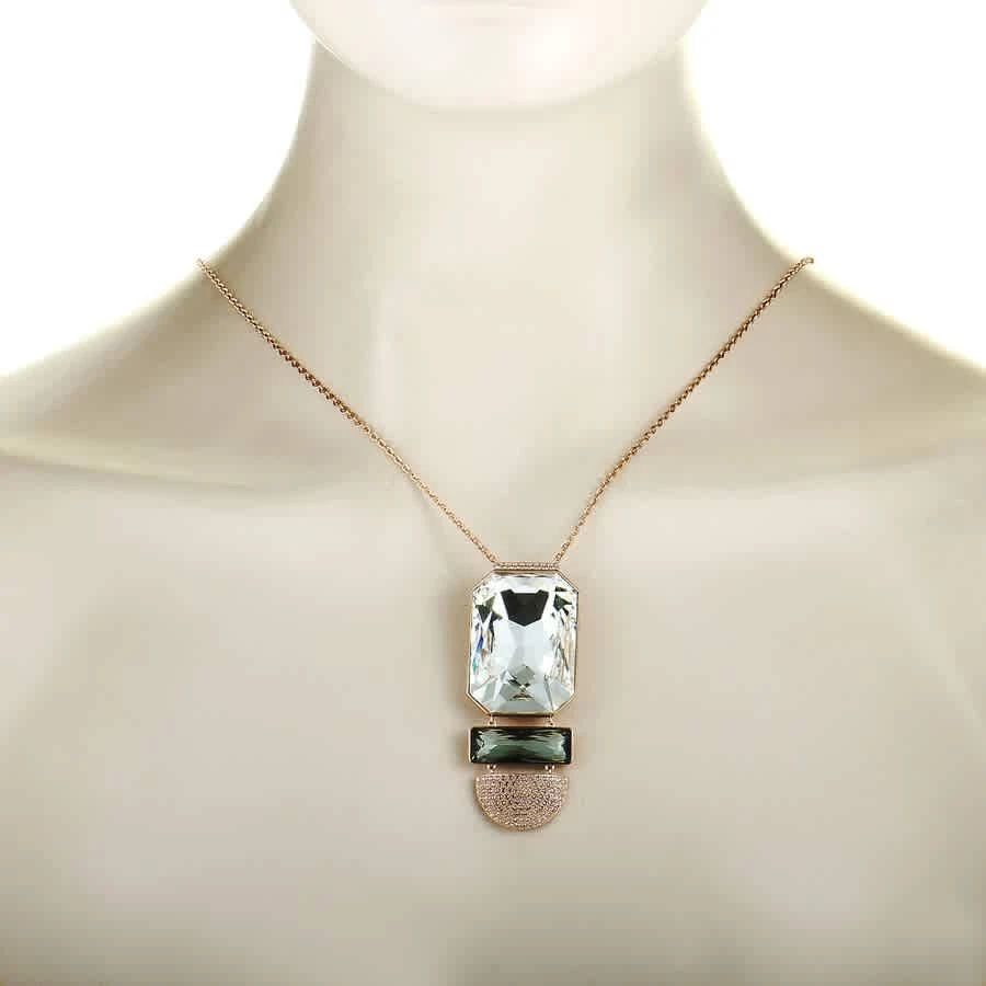 商品Swarovski|Stainless Steel Rose Gold Plated and Crystal Pendant Long Chain Necklace,价格¥819,第2张图片详细描述