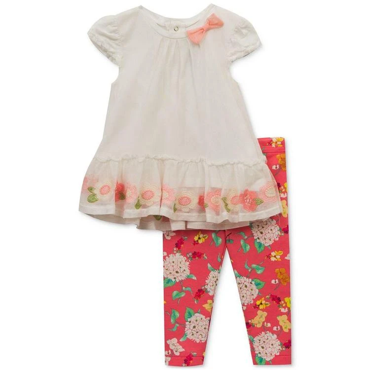 商品Rare Editions|2-Pc. Net Tunic & Leggings Set, Baby Girls (0-24 months),价格¥94,第1张图片