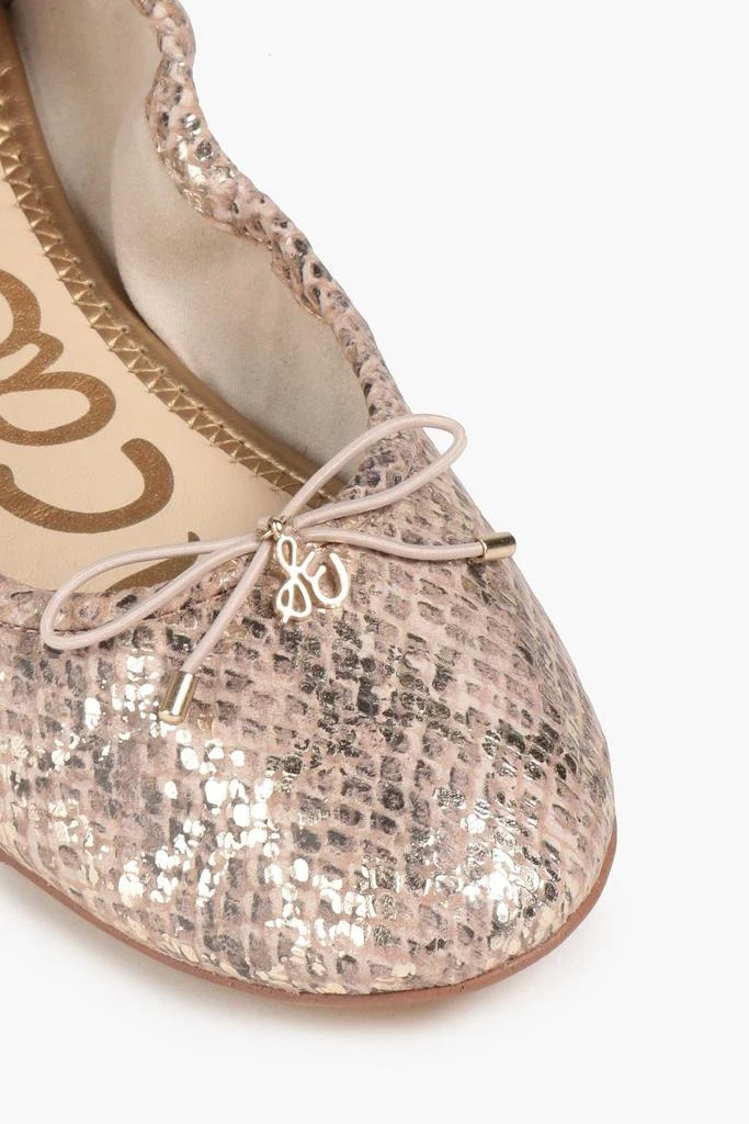 商品Sam Edelman|Felicia metallic snake-effect leather ballet flats,价格¥582,第4张图片详细描述