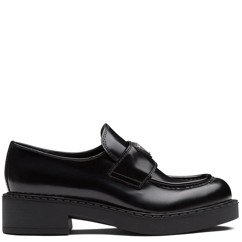 商品Prada|【预售3-7天】PRADA/普拉达 21年秋冬 女士黑色亮面皮革乐福鞋1D246M_ULS_F0002_F_B050,价格¥7397,第1张图片