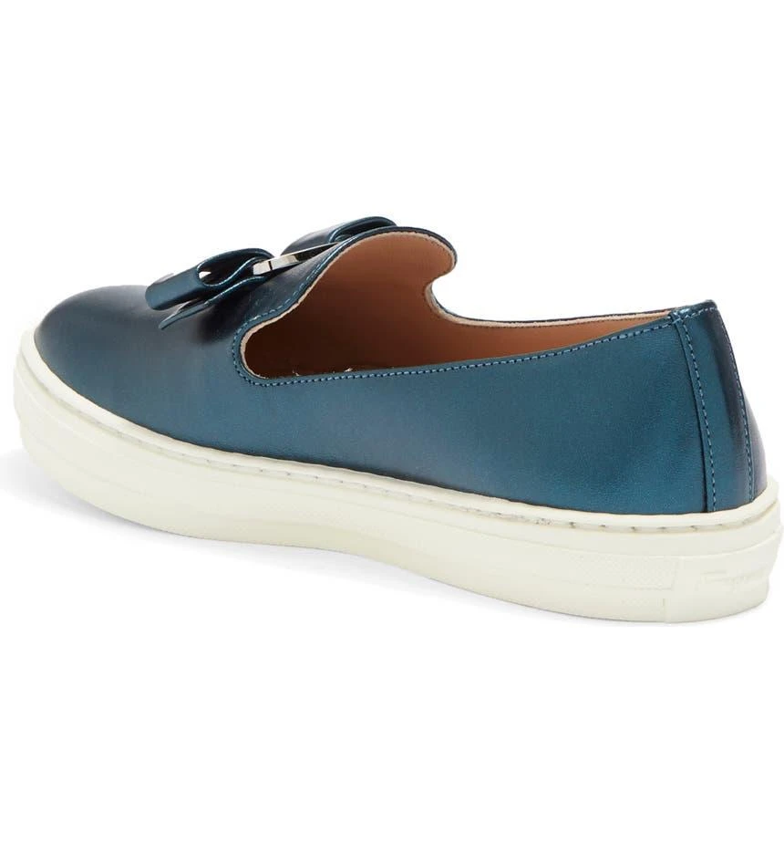 商品Salvatore Ferragamo|Kids' Novello Metallic Leather Slip-On Sneaker,价格¥574,第2张图片详细描述