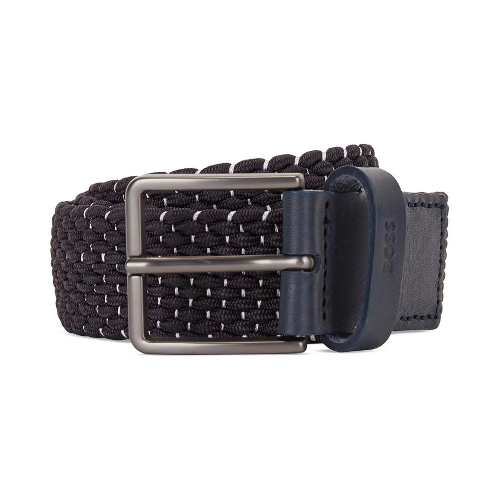 商品Hugo Boss|Men's Leather-Trim Ther Woven Belt,价格¥432,第1张图片