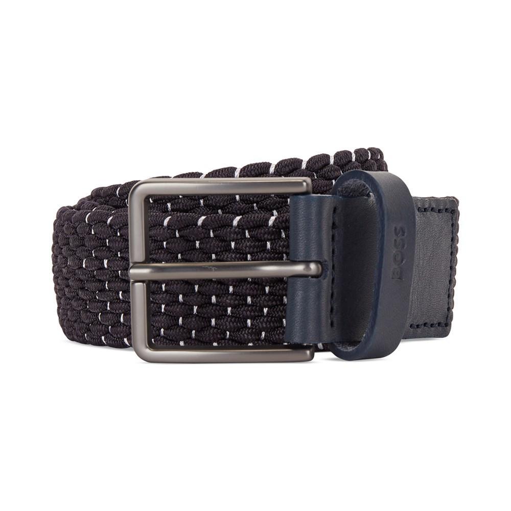 商品Hugo Boss|Men's Leather-Trim Ther Woven Belt,价格¥407,第1张图片
