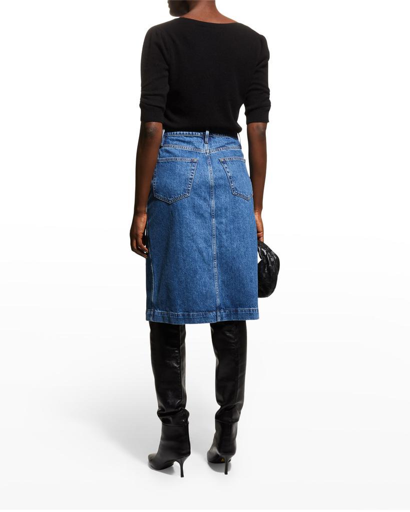 商品FRAME|Split-Hem Denim Midi Skirt,价格¥613,第6张图片详细描述