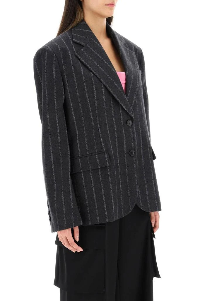 商品Versace|OVERSIZED STRIPED LOGO WOOL JACKET,价格¥12919,第3张图片详细描述