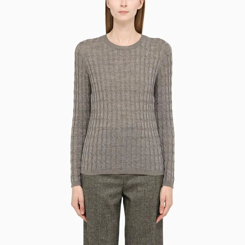 商品Max Mara|Grey wool cable knit sweater,价格¥1240,第1张图片