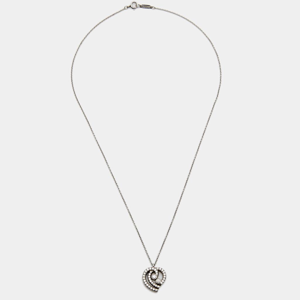 商品[二手商品] Tiffany & Co.|Tiffany & Co. Enchant Heart Diamond Platinum Pendant Necklace,价格¥18086,第4张图片详细描述