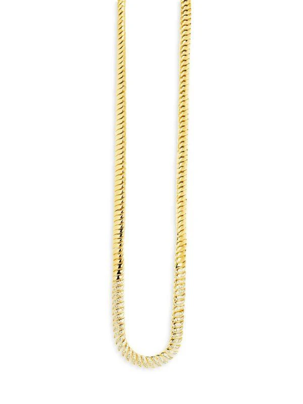 商品Sterling Forever|Arabella 14K Goldplated Cubic Zirconia Chain Necklace,价格¥1460,第3张图片详细描述