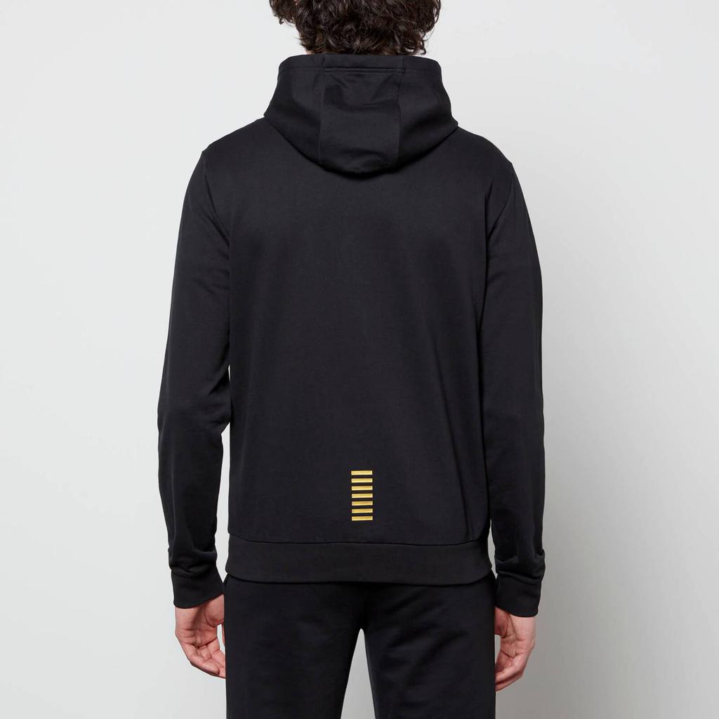 EA7 Men's Core Identity French Terry Hoodie - Black/Gold商品第2张图片规格展示