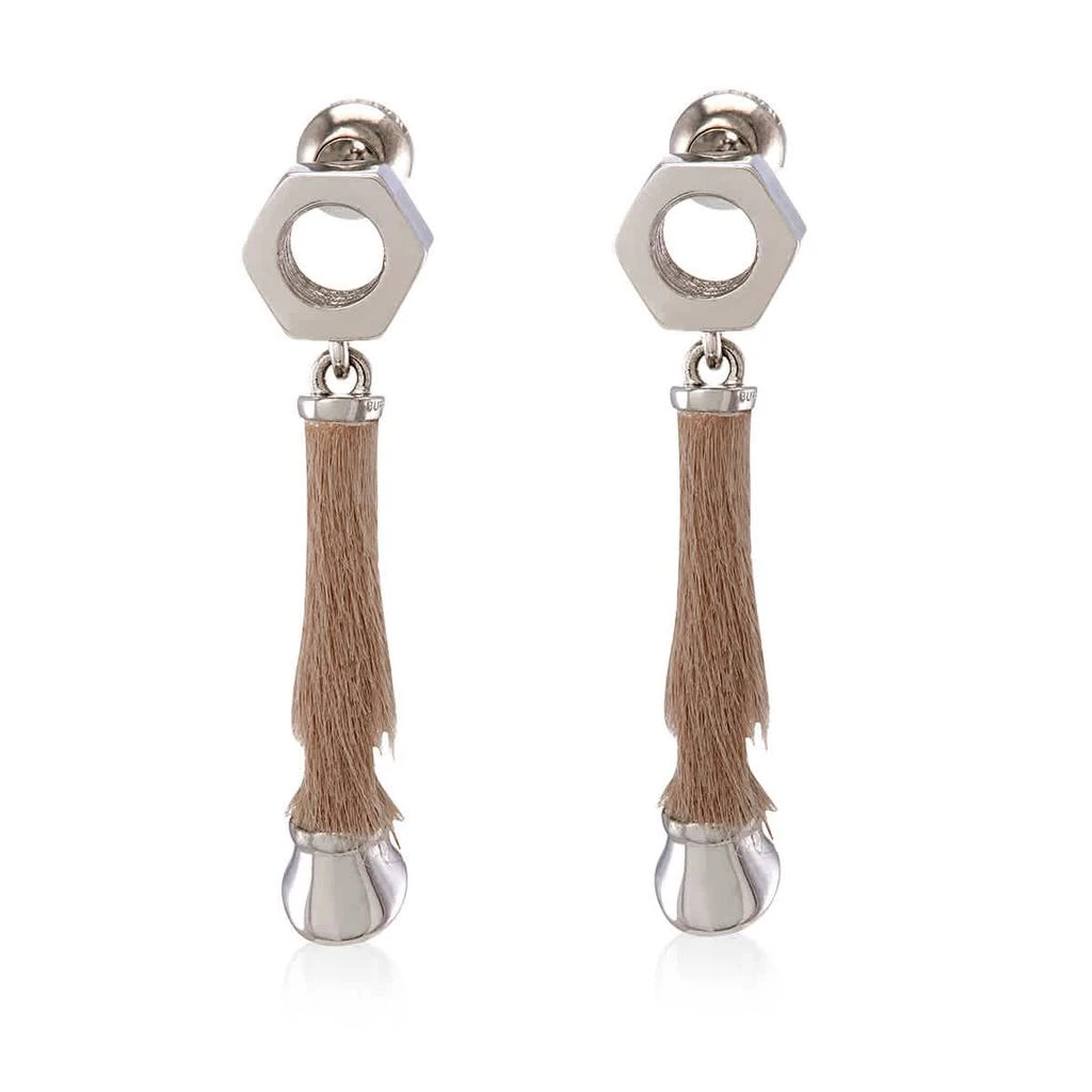 商品Burberry|Calf Hair And Palladium-plated Hoof Drop Earrings,价格¥2377,第1张图片