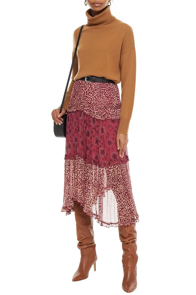 商品ba&sh|Gapi asymmetric tiered printed crepon midi skirt,价格¥633,第2张图片详细描述