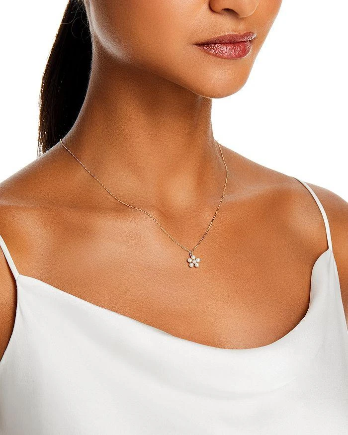 商品Bloomingdale's|Cultured Freshwater Pearl Flower Pendant Necklace in 14K Yellow Gold, 18",价格¥2944,第2张图片详细描述