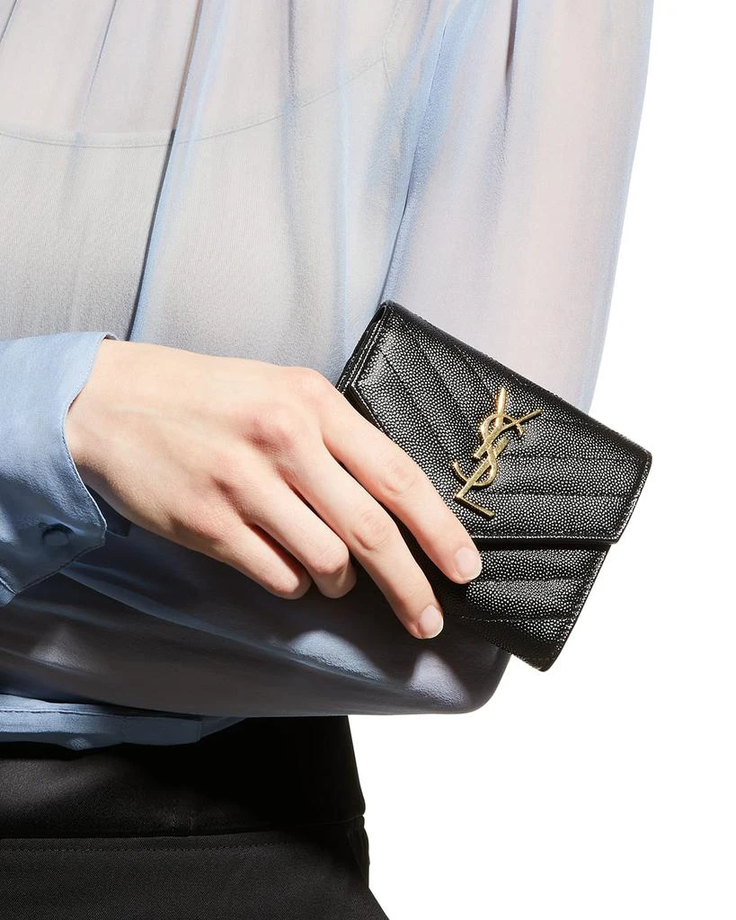 商品Yves Saint Laurent|YSL Small Grain de Poudre Tri-Fold Wallet,价格¥5076,第2张图片详细描述