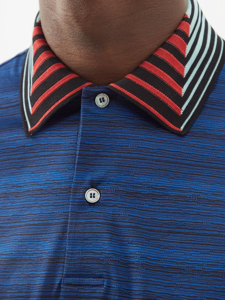 Space-dyed cotton-jersey polo shirt商品第3张图片规格展示