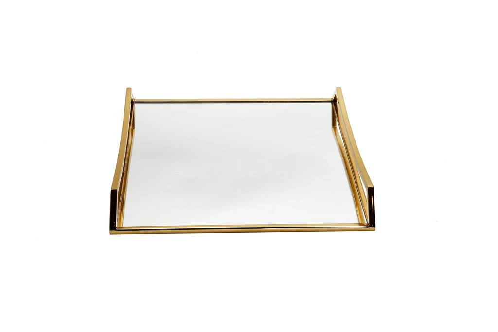 商品Classic Touch Decor|Square Mirror Tray with Gold Handles - 15.75"L,价格¥1064,第2张图片详细描述
