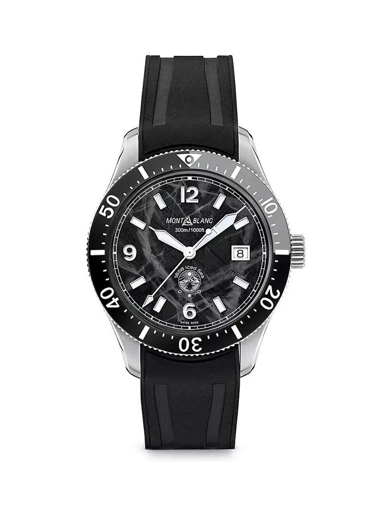 商品MontBlanc|1858 Iced Sea Stainless Steel &amp; Rubber Watch,价格¥23637,第1张图片