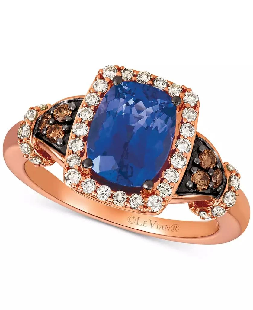 商品Le Vian|Blueberry Tanzanite® (2 ct. t.w.), Nude Diamonds™ (1/3 ct. t.w.) & Chocolate Diamonds® (1/8 ct. t.w.) Ring Set in 14k Rose Gold,价格¥14790,第1张图片