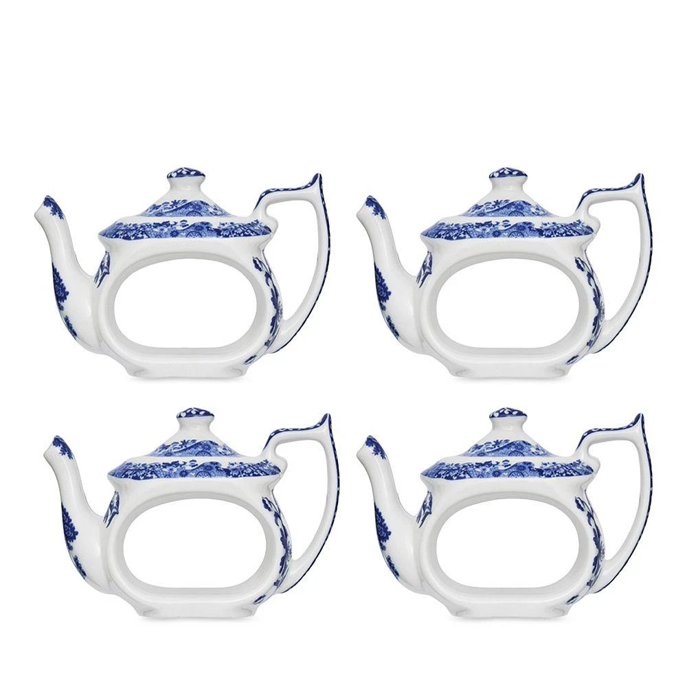 商品Spode|Blue Italian Teapot Napkin Rings - Set of 4,价格¥493,第1张图片