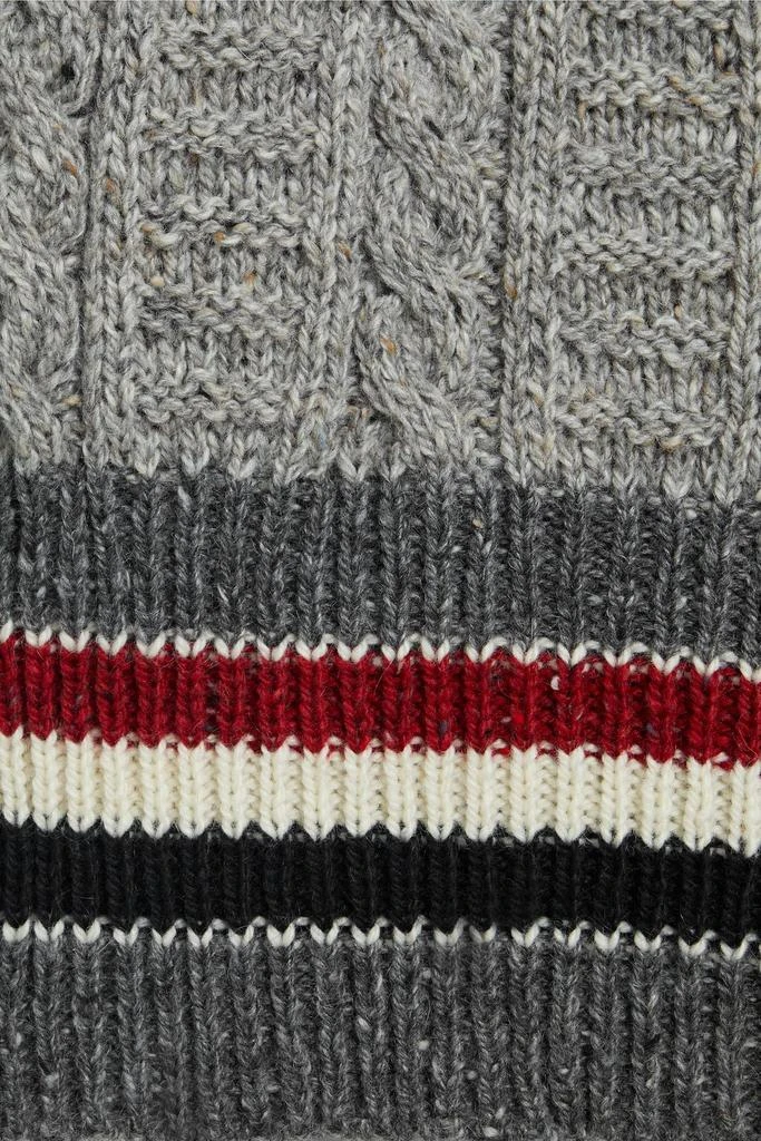 商品Thom Browne|Striped cable-knit wool and mohair-blend sweater,价格¥4826,第4张图片详细描述