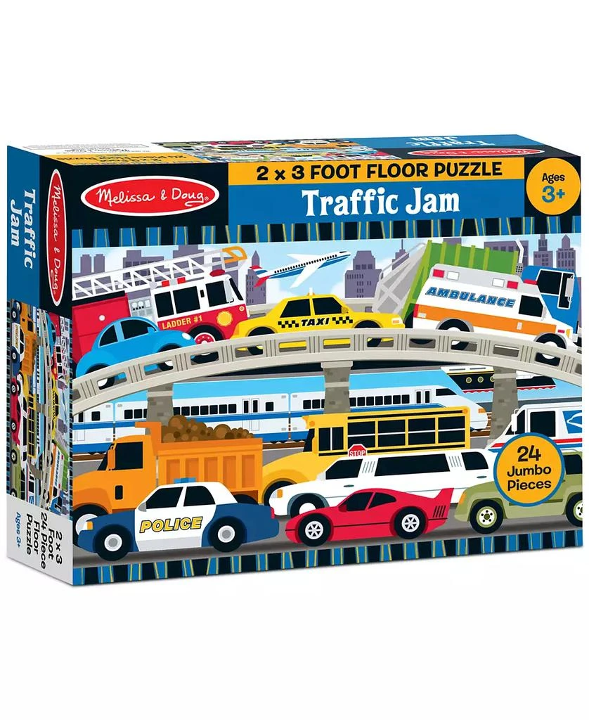 商品Melissa & Doug|Kids Toy, Traffic Jam 24-Piece Floor Puzzle,价格¥126,第1张图片
