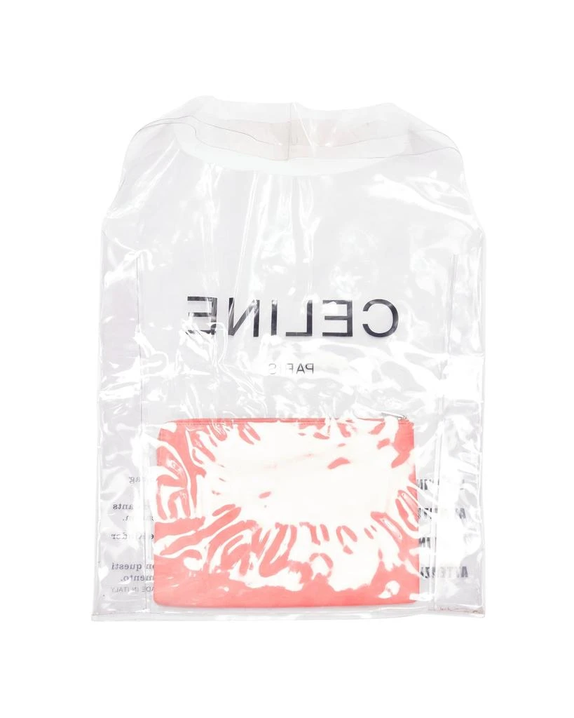 商品[二手商品] Celine|CELINE Phoebe Philo 2018 clear PVC logo pink leather pouch tote bag,价格¥8473,第3张图片详细描述