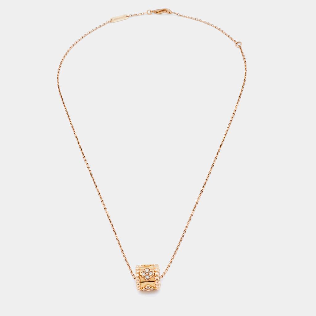 商品[二手商品] Van Cleef & Arpels|Van Cleef & Arpels Perlée Clover Diamonds 18k Rose Gold Pendant Necklace,价格¥25216,第4张图片详细描述