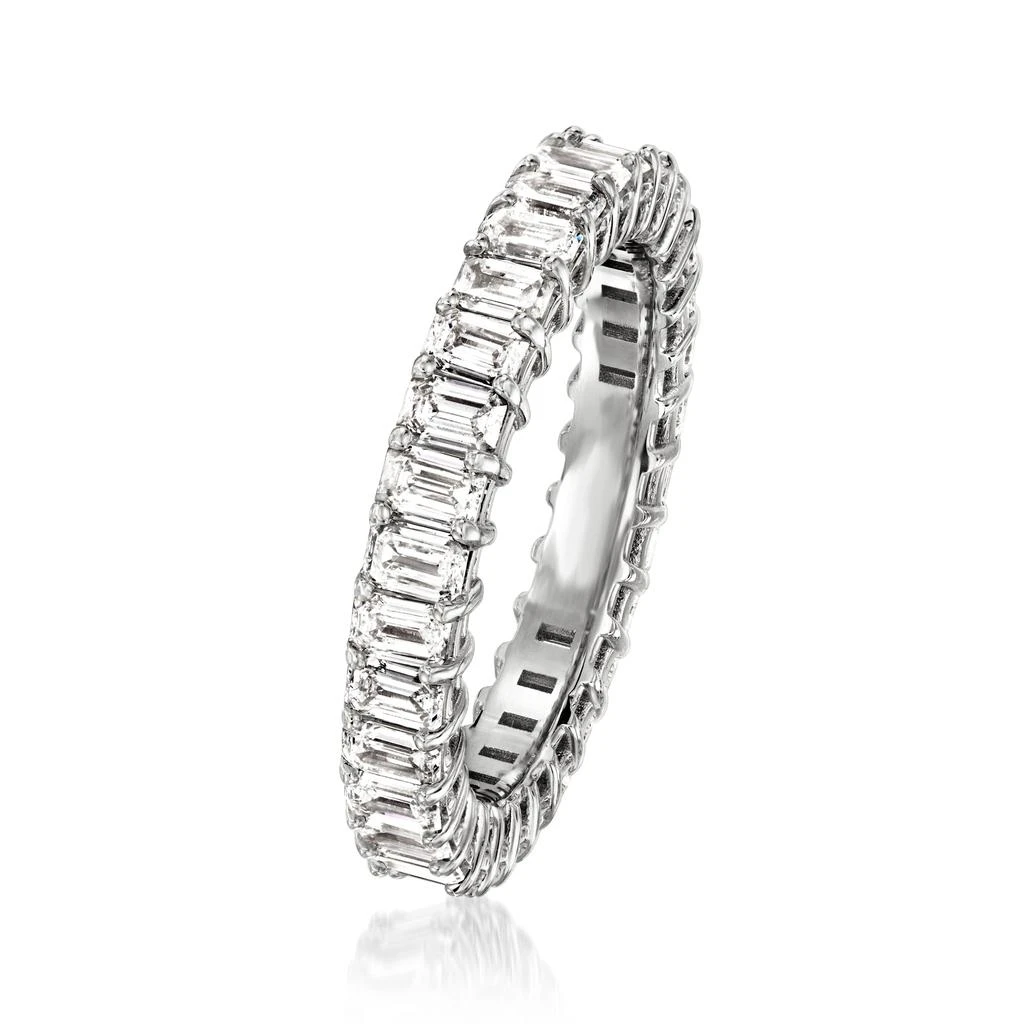 商品Ross-Simons|Emerald-Cut Lab-Grown Diamond Eternity Band in 14kt White Gold,价格¥18231,第3张图片详细描述