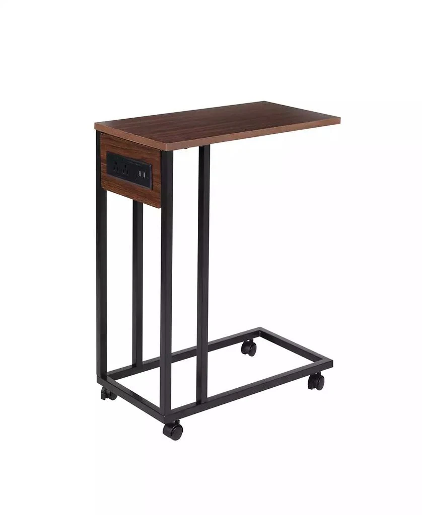 商品Honey Can Do|DNU C-Shaped with Outlets and Wheels Side Table,价格¥800,第3张图片详细描述