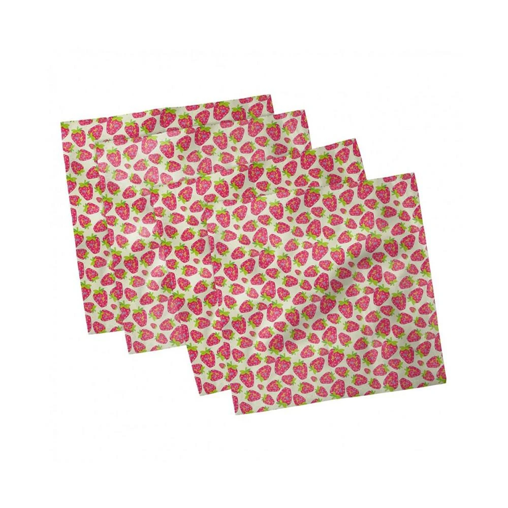 商品Ambesonne|Strawberry Set of 4 Napkins, 12" x 12",价格¥313,第1张图片