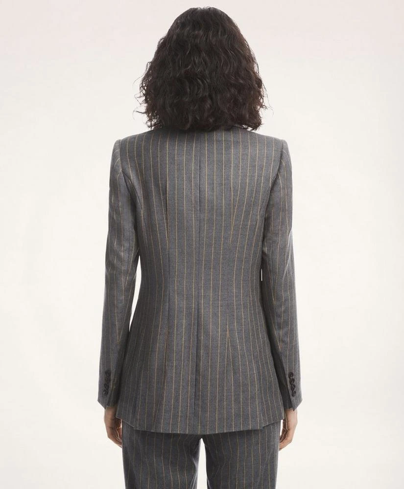 商品Brooks Brothers|Wool Blend Double-Breasted Pinstripe Jacket,价格¥1471,第3张图片详细描述