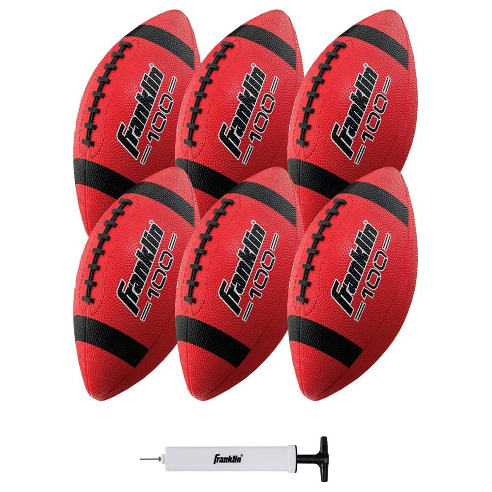 商品Franklin|Junior Rubber Football Set - 6 Pack - Inflation Pump Included,价格¥443-¥480,第3张图片详细描述